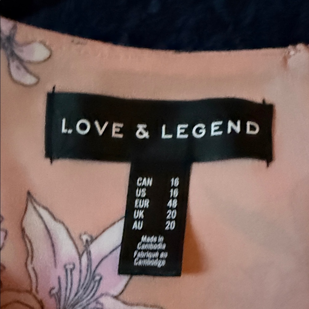 Love & Legend Peach Floral Boatneck Sleeveless Blouse - Picture 2 of 3